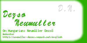 dezso neumuller business card